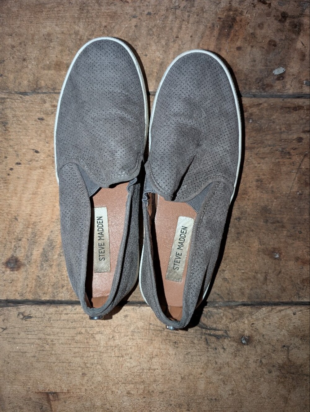Steve Madden Grey Suede Leather Loafers